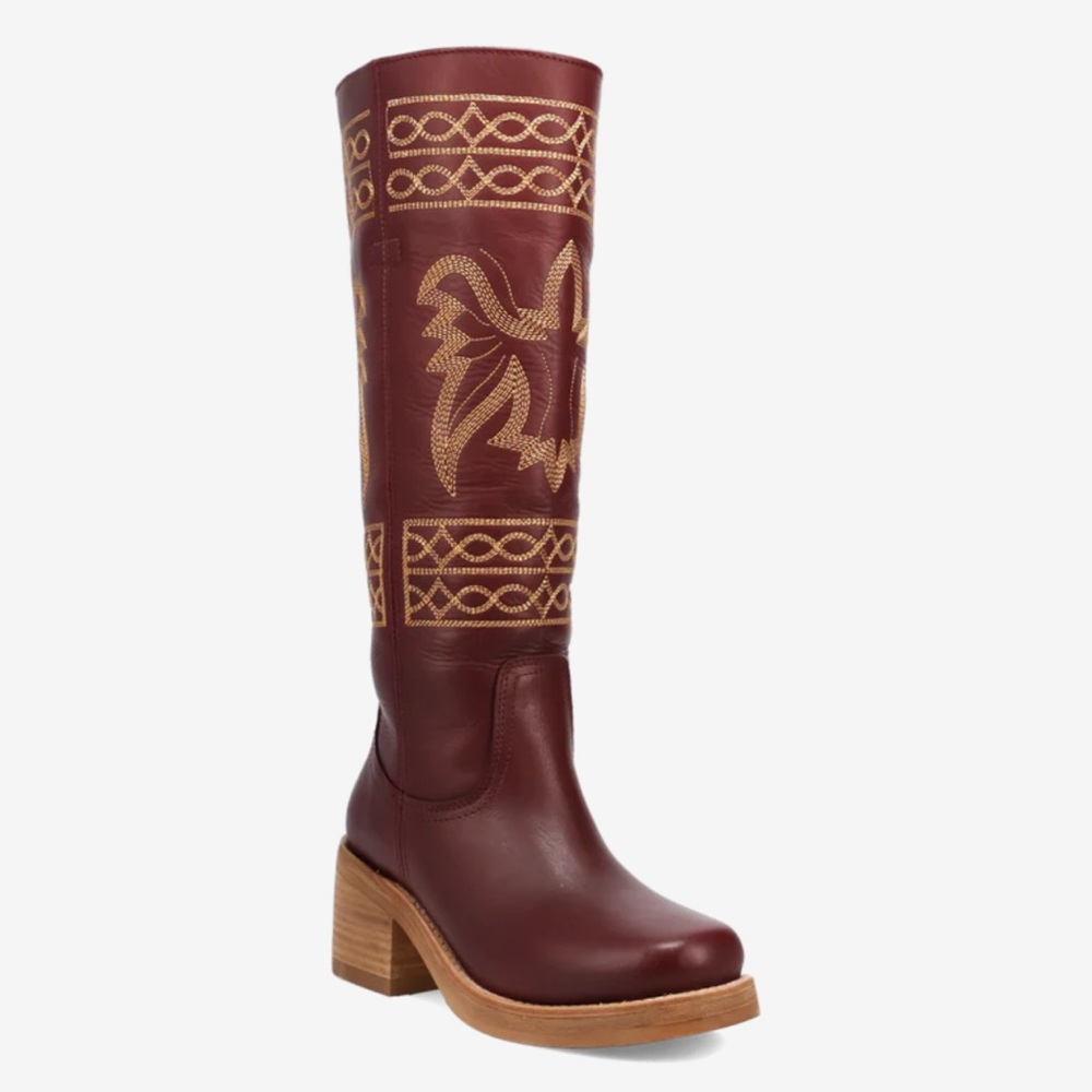 Free People Dingo Avalon Equestrian Tall Boots Leather Embroidery - Picture 6 of 12